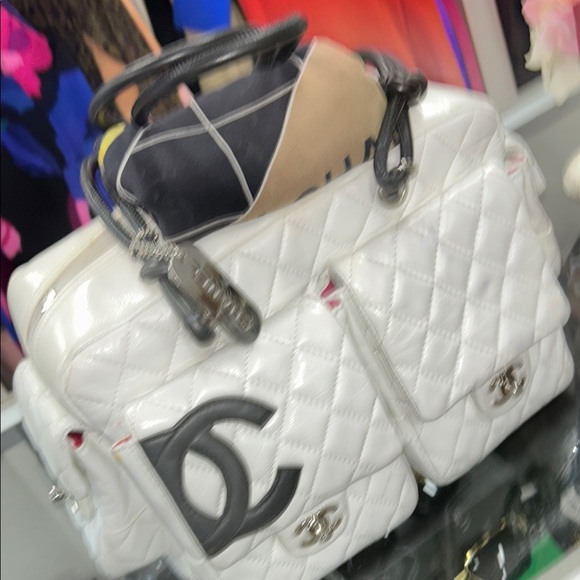Chanel White and Black Quilted Backpack (Authentic!) main image 4